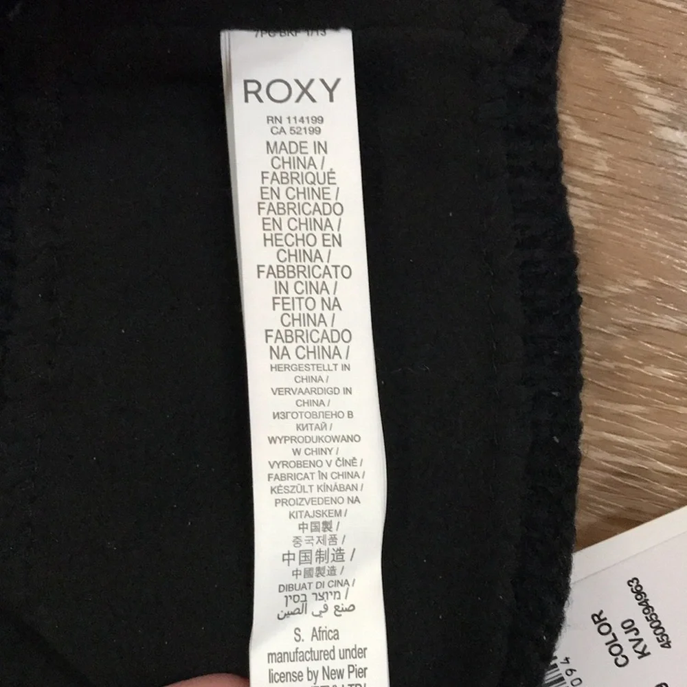 New! Roxy Tayla knit polar fleece lined headband black/white
